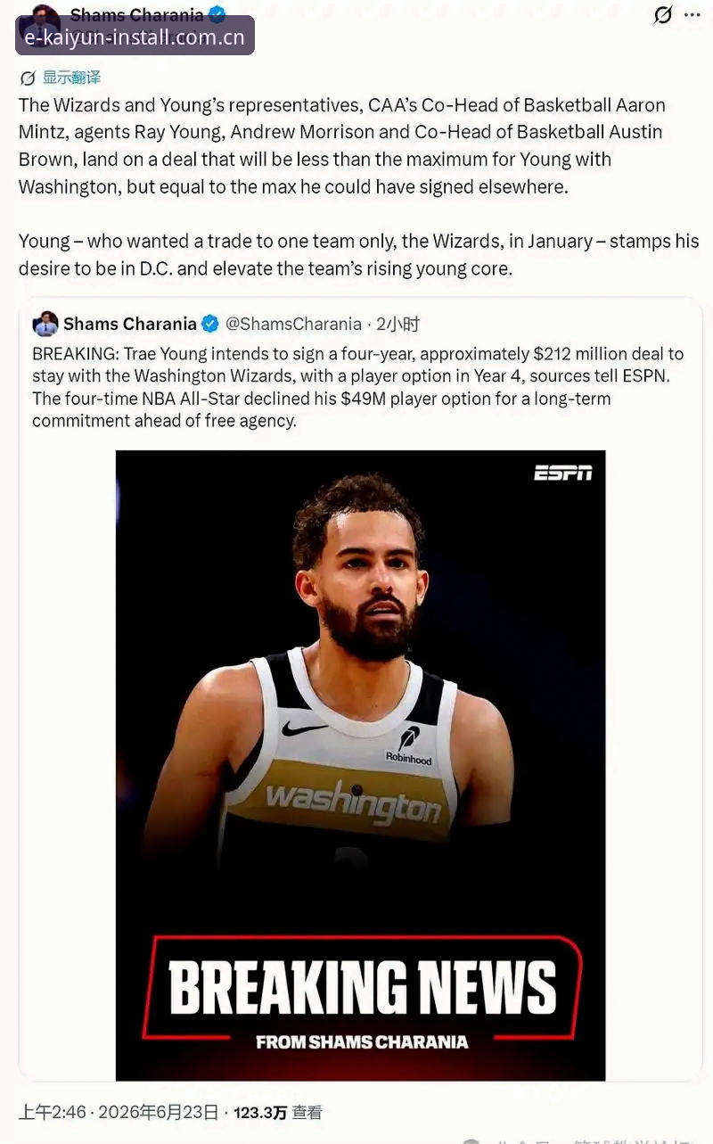 特雷·扬2.12亿续约奇才：4年长约与短工合同的性价比之争
